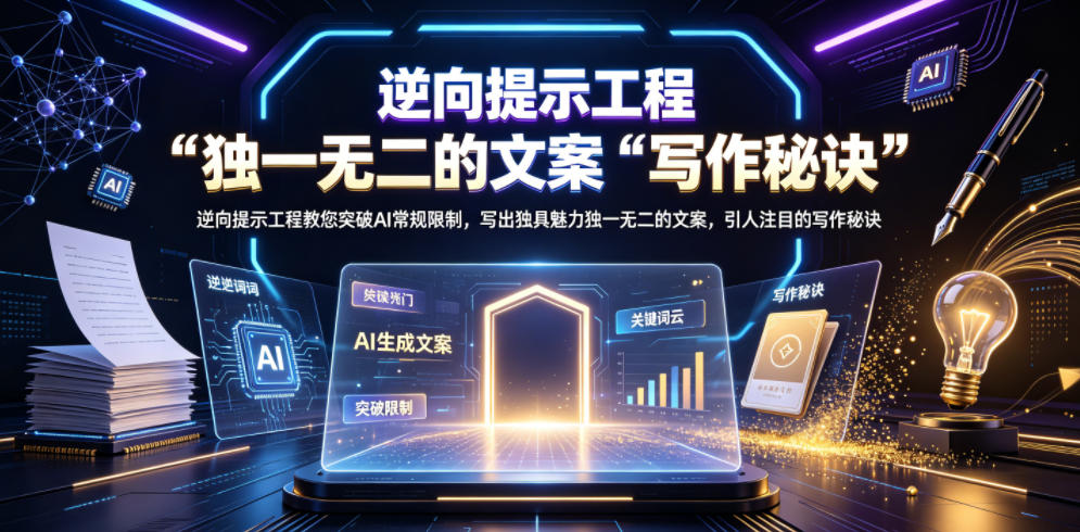 逆向提示工程教您突破AI常规限制,写出独具魅力独一无二的文案,引人注目的写作秘诀【原创双语字幕】-云网创