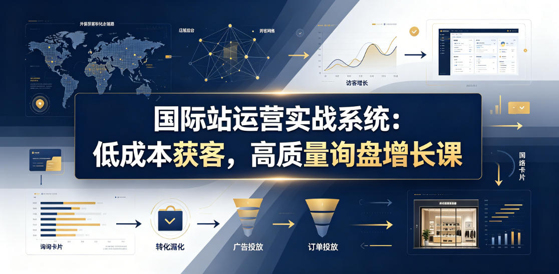国际站运营实战系统:低成本获客,高质量询盘增长课(更新26年)-云网创
