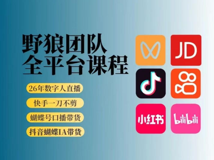 野狼团队2026新版全平台短视频带货教学，打开流量突破口，开始Ai带货(更新0709)-云网创