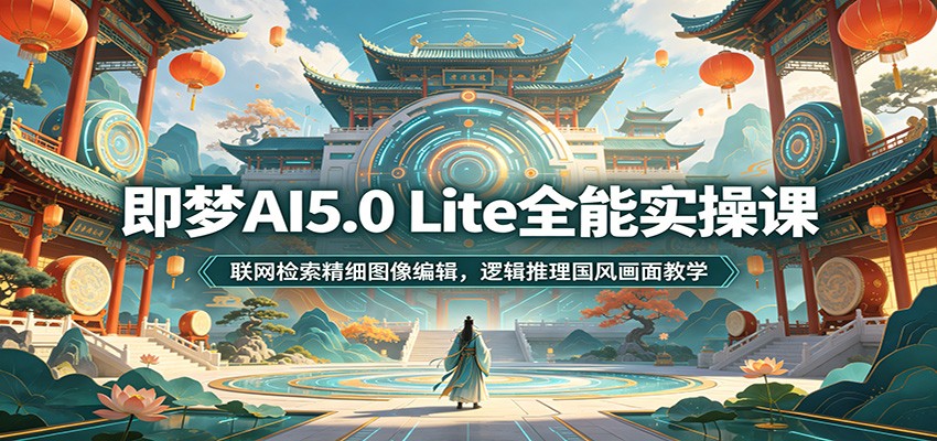 即梦AI5.0 Lite全能实操课:联网检索精细图像编辑,逻辑推理国风画面教学-云网创