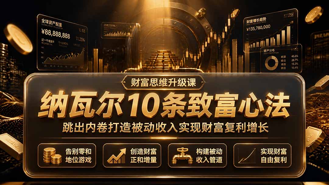 付费文章：纳瓦尔10条致富心法，跳出内卷打造被动收入实现财富复利增长-云网创